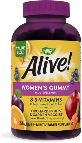 Nature’s Way Alive! Women’s Gummy Multivitamins, Vitamins & Minerals, Supports Whole Body Wellness*, Vegetarian, Mixed Berry Flavored, 150 Gummies