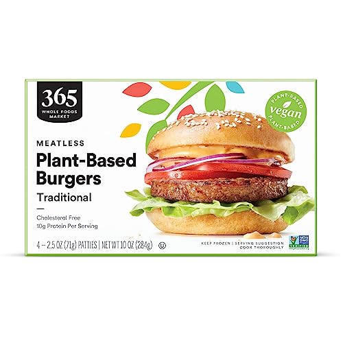 365 By Whole Foods Market, Traditional Plant-Based Burgers, 10 Ounce