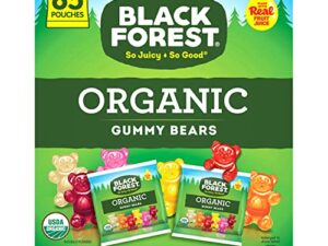 Black Forest Organic Gummy Bears, Summer Candy, 0.8 Ounce Pouches, 65 Count