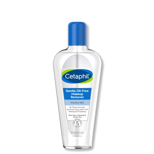 Cetaphil Gentle Waterproof Makeup Remover, Oil-Free Formula Suitable for Sensitive Skin, 6.0 Fluid Ounce