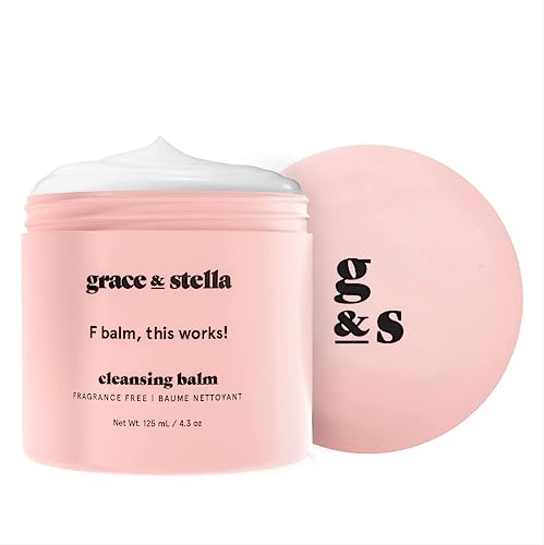 Cleansing Balm (125 ml) Makeup Cleansing Balm - Makeup Remover Balm for All Skin Types to Gently Meltaway Mascara, Eyeliner and Makeup - Fragrance Free, Vegan, F-balm by Grace and Stella