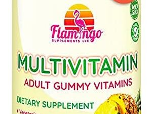 Flamingo Supplements Multivitamin Gummies | Vegan Friendly, Kosher Halal NO Gluten or Gelatin, no GMO| for Men, Women & Kids| 3 Natural Flavors | Vitamins C, B3, B12, Biotin, Zinc & More| 100 Gummies