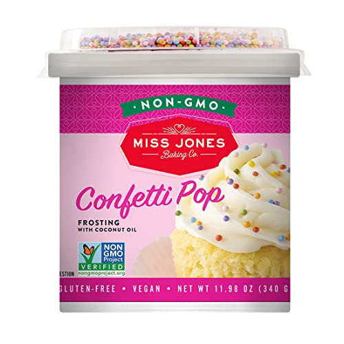 Miss Jones Baking 90% Organic Birthday Buttercream Frosting, Perfect for Icing and Decorating, Vegan-Friendly: Confetti Pop (Pack of 1)