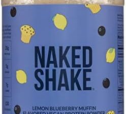 Naked Shake - Lemon Blueberry Muffin Protein Powder - Vegan Protein Shake from US & Canadian Farms with MCT Oil, Gluten-Free, Soy-Free, No GMOs or Artificial Sweeteners - 30 Servings