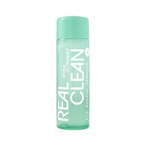 Real Techniques Real Clean In-The-Clear Eye Makeup Remover, Gentle Liquid Makeup Remover, Skin Repair Ingredients, Hyaluronic Acid & Vitamin C, Vegan & Cruelty-Free, 4 fl.oz./110 mL Bottle