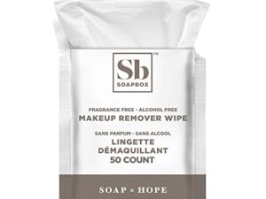 Soapbox Fragrance-Free Makeup Remover Wipes - Gentle Facial Cleansing Wipes for Eye Makeup, Dirt and Oil, Alcohol Free Makeup Remover Pads 50 Count