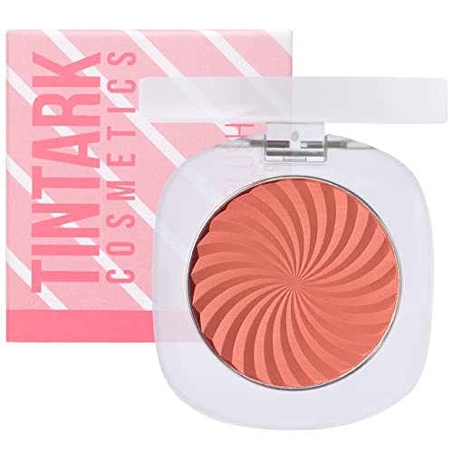 TINTARK Cheeky Blush Compact for Face Cheeks, Talc Free Blusher Palette, Matte Powder Makeup, Natural Healthy, Mauve Pink Magenta Peach Red, Vegan Cruelty Free