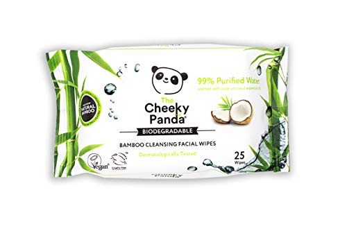 The Cheeky Panda Face Wipes | Coconut Scented Biodegradable Makeup Remover Wipes | Pack of 25 Wet Wipes