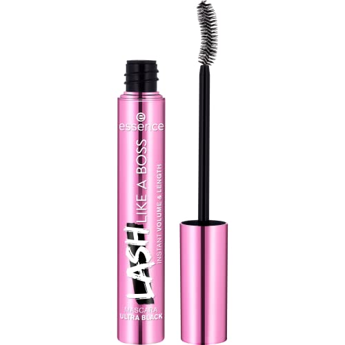 essence | Lash Like A Boss Instant Volume & Length Mascara | Ultra Black Color & Curved Fiber Brush | Vegan & Cruelty Free | Free From Parabens, Alcohol, & Microplastic Particles